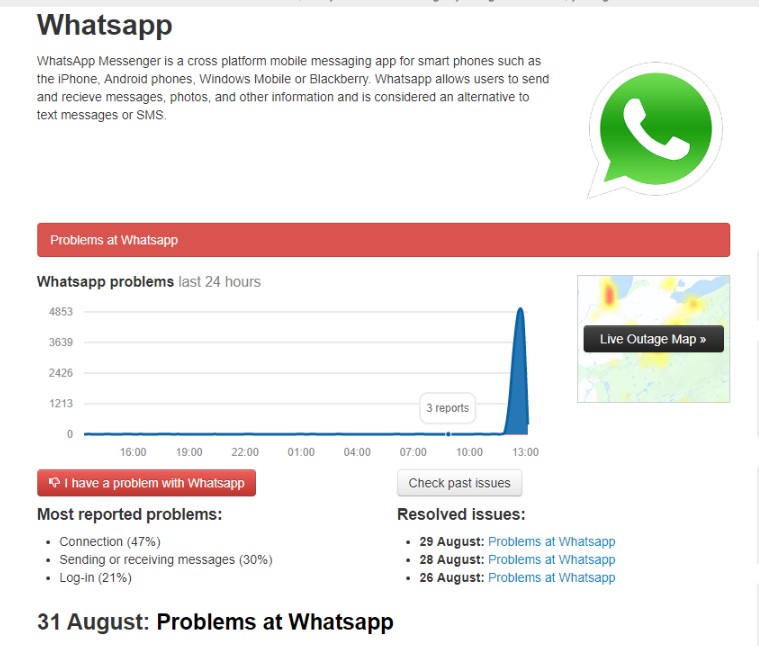 WhatsApp fora do ar? Parece que sim 2