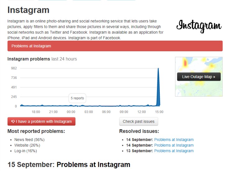 Instagram apresenta problema ao carregar o Feed (15/09/17) 1