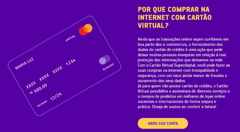 Cartão Superdigital Virtual Cartão Superdigital Virtual