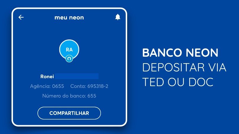 Banco Neon Depositar Via TED ou DOC