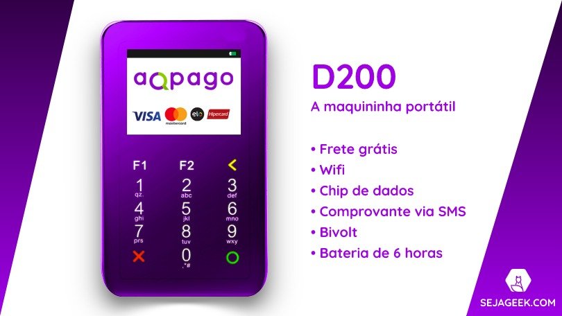 Maquininha AQPago D200