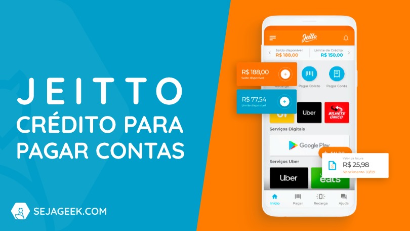 App Jeitto Crédito para pagar contas e recargas