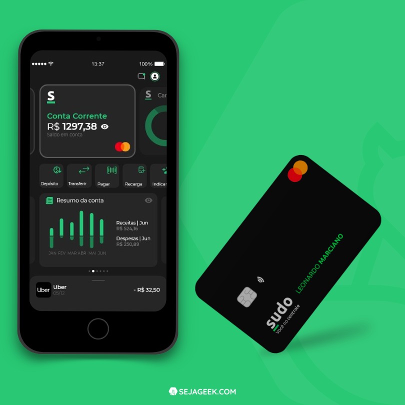 App e Cartão Sudo Bank Conta Digital