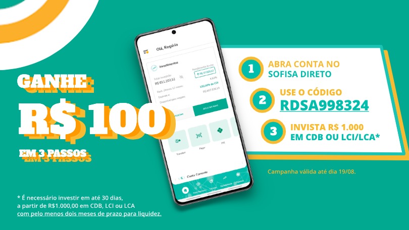 Sofisa oferece bônus de R$ 100 por indicação